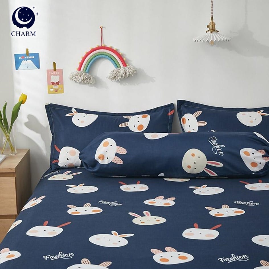CHARM ชุดผ้าปูที่นอน + ผ้านวม 5 ฟุต 4 ชิ้น ลาย NAVY BUNNY คอลเลคชั่น DREAMY